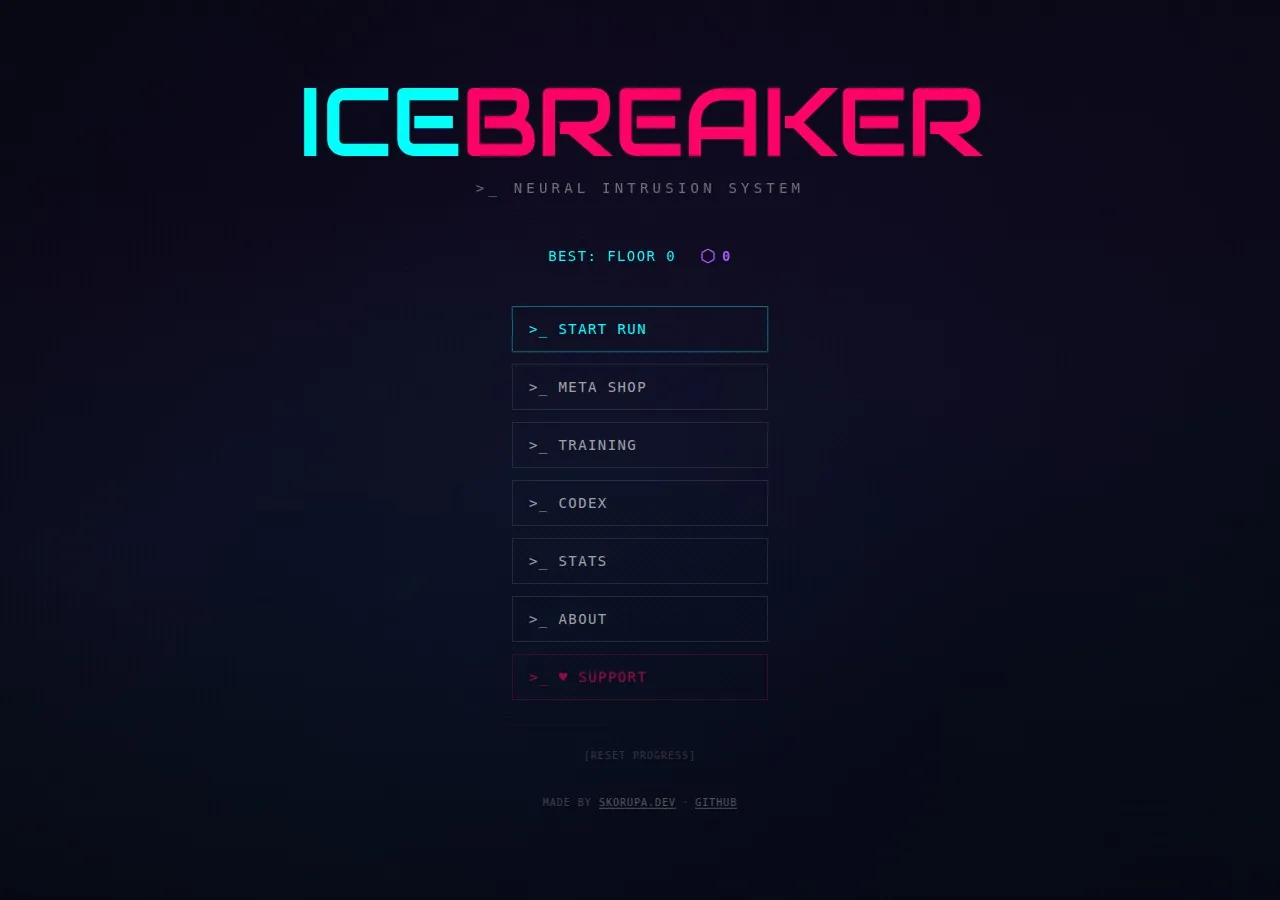 A screen from the Icebreaker game